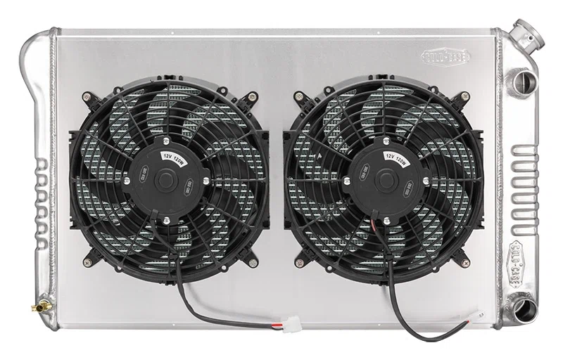 78-88 GM G-Body Aluminum Radiator and 12 Inch Dual Fan Kit AT LS Swap